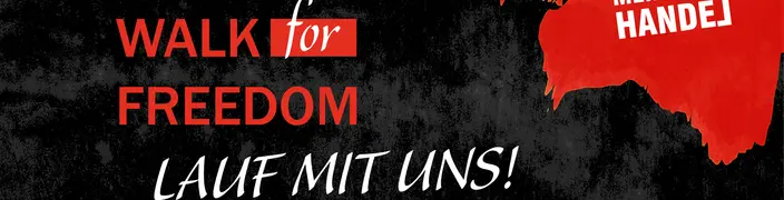Walk for Freedom, am EU-Tages gegen Menschenhandel, Marsch für die Freiheit. Gegen Menschenhandel.