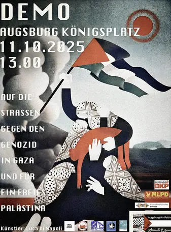 Gaza Kundgebung Demo in Augsburg.