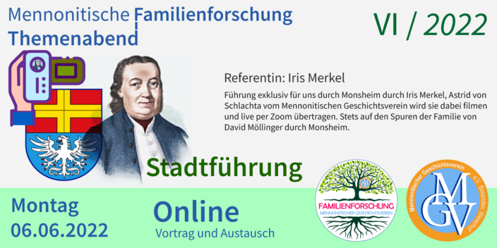 Stadtführung Monsheim mit mit Iris Merkel,  auf den Spuren der Familie von David Möllinger.