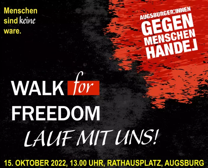 „WALK for FREEDOM“ Augsburger gegen Menschenhandel.