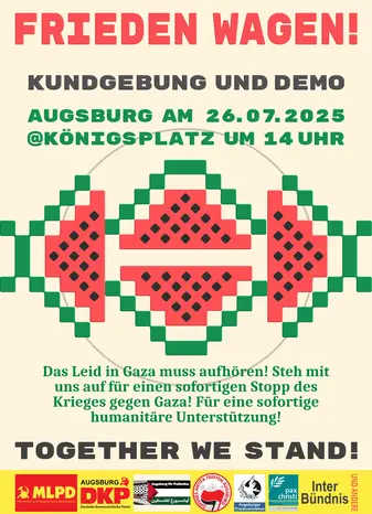 Demo, sofortigen Waffenstillstand in Gaza! und Kundgebung
