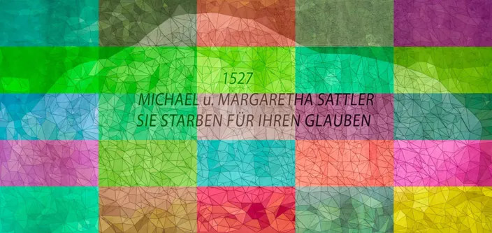 Michael u. Margaretha Sattler Gedenkstein in Rottenburg am Neckar.