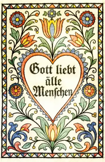 Bild zeigt Frakturkunst Täuferbewegung.