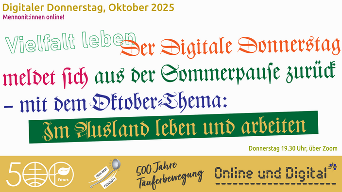 Digitaler Donnerstag Oktober Mennoniten