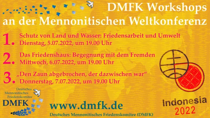 Deutsches Mennonitisches Friedenskomitee (DMFK) Workschops, Mennonitische Weltkonferenz 2022.