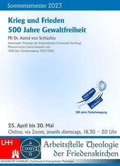 Lehrveranstaltung zur Geschichte der Täufer, Täuferbewegung, Uni Hamburg, ATF, online. Lehrveranstaltung zur Geschichte der Täufer, Täuferbewegung, Uni Hamburg, ATF, online.