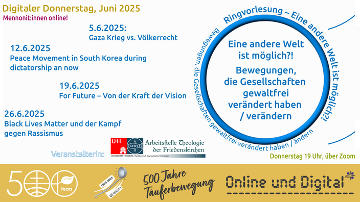 Digitaler Donnerstag im Juni 2025, Gewaltfreie Bewegungen.