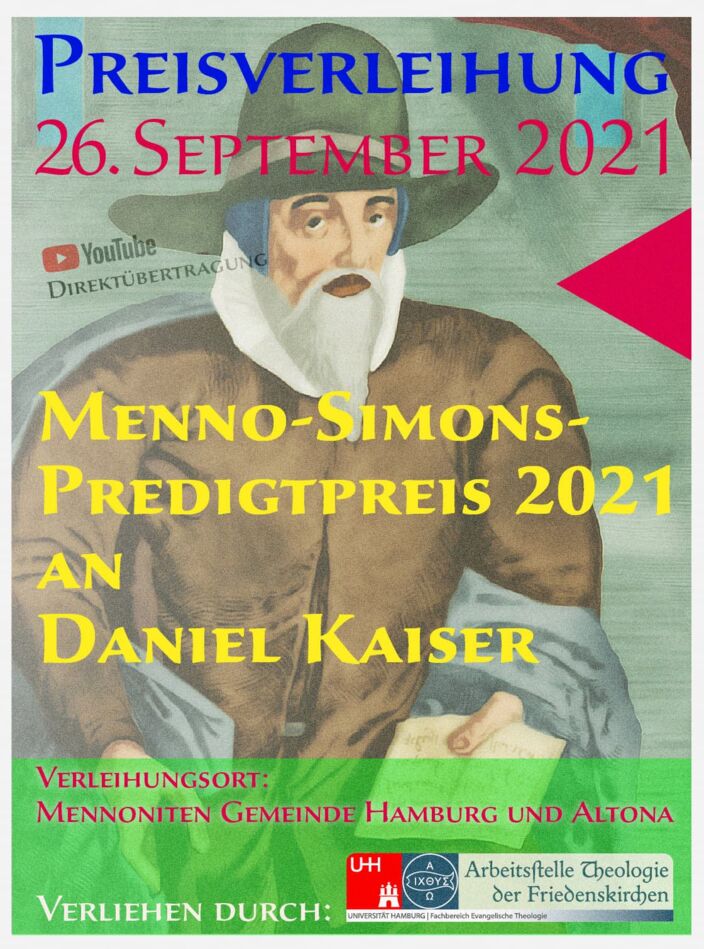 Menno-Simons-Predigtpreis 2021 Preisverleihung, Predigtpreis verleihung.
