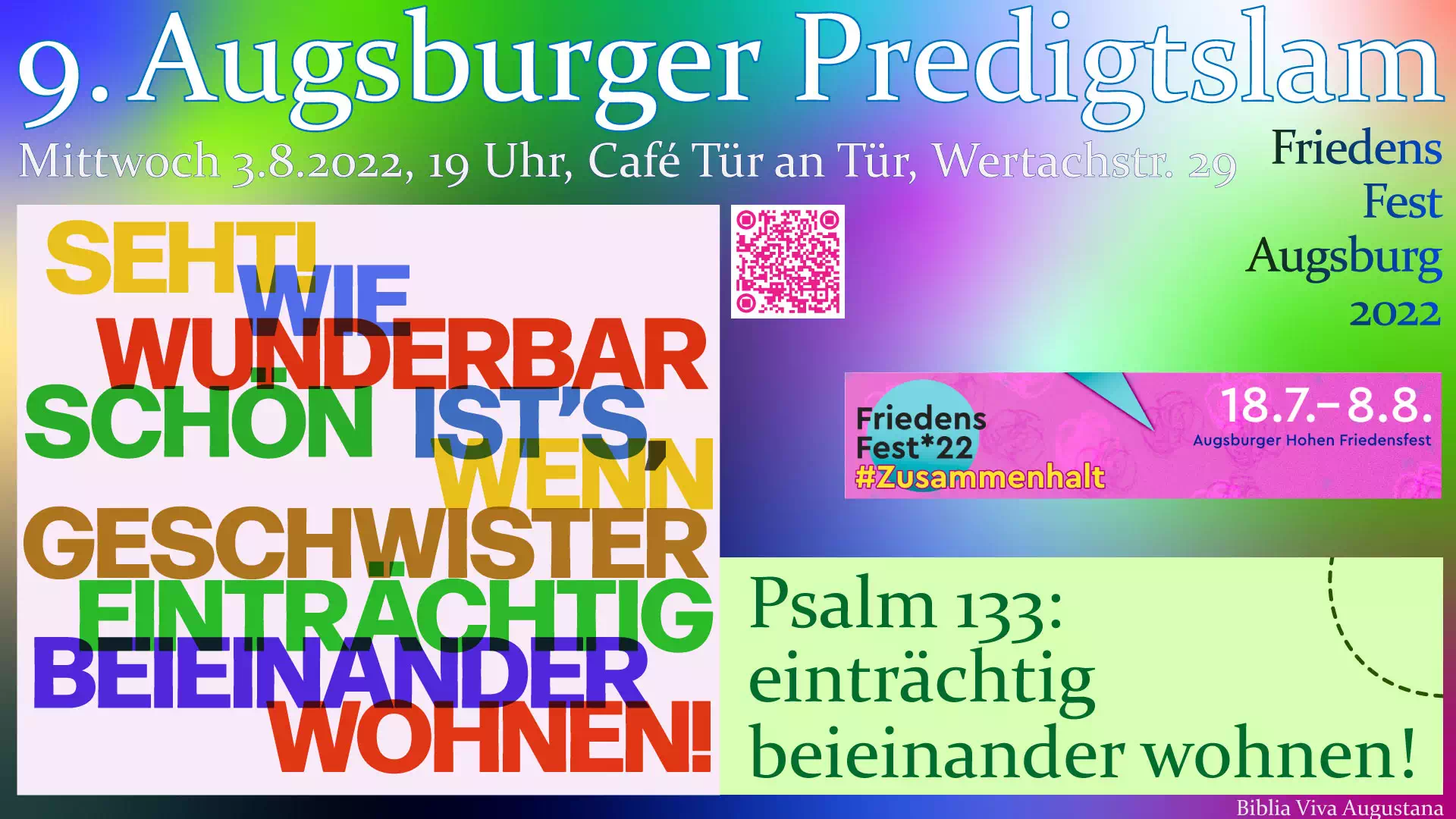 9. Augsburger Predigtslam, am Augsburger Friedensfest, Zusammenhalt.