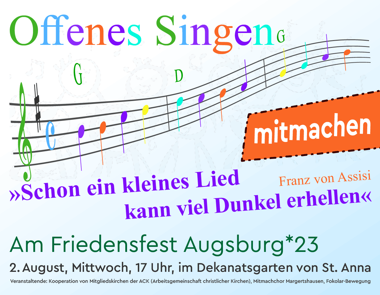 Offenes Singen am Friedensfest Augsburg 2023