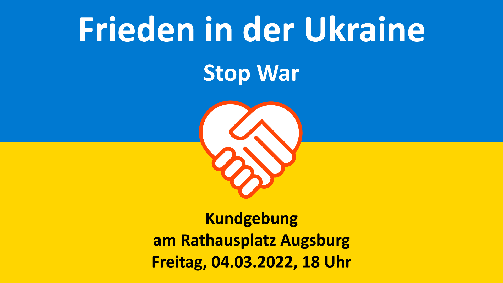Augsburg, Friede in der Ukraine, Kundgebung.