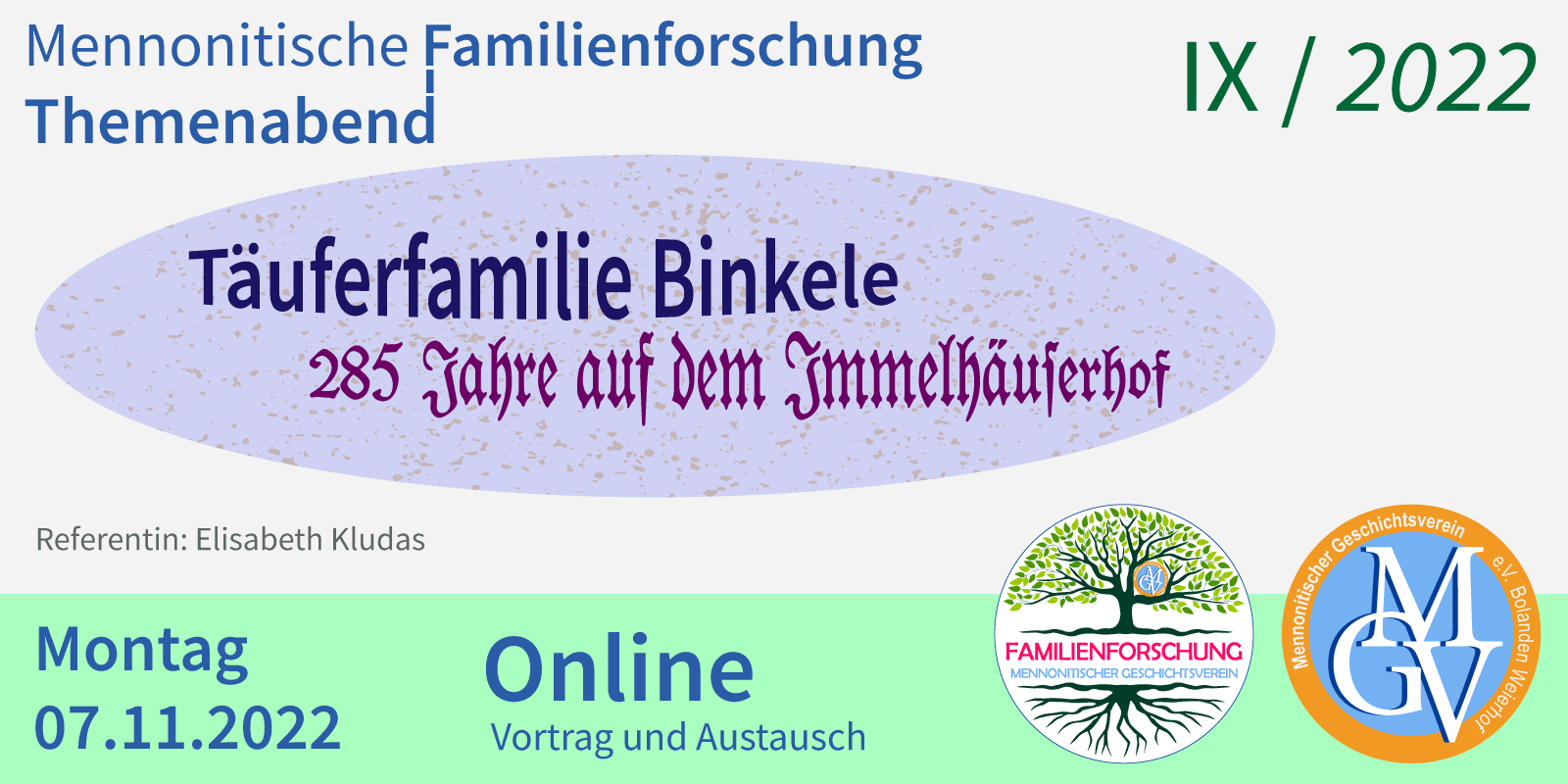 Binkele, Binkley, Familienforschung Mennonitischer Geschichtsverein, Forschungsstelle.