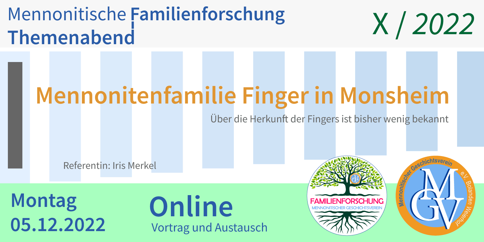 Finger, Mennonitenfamilie Finger, Familienforschung Mennonitischer Geschichtsverein, Forschungsstelle.