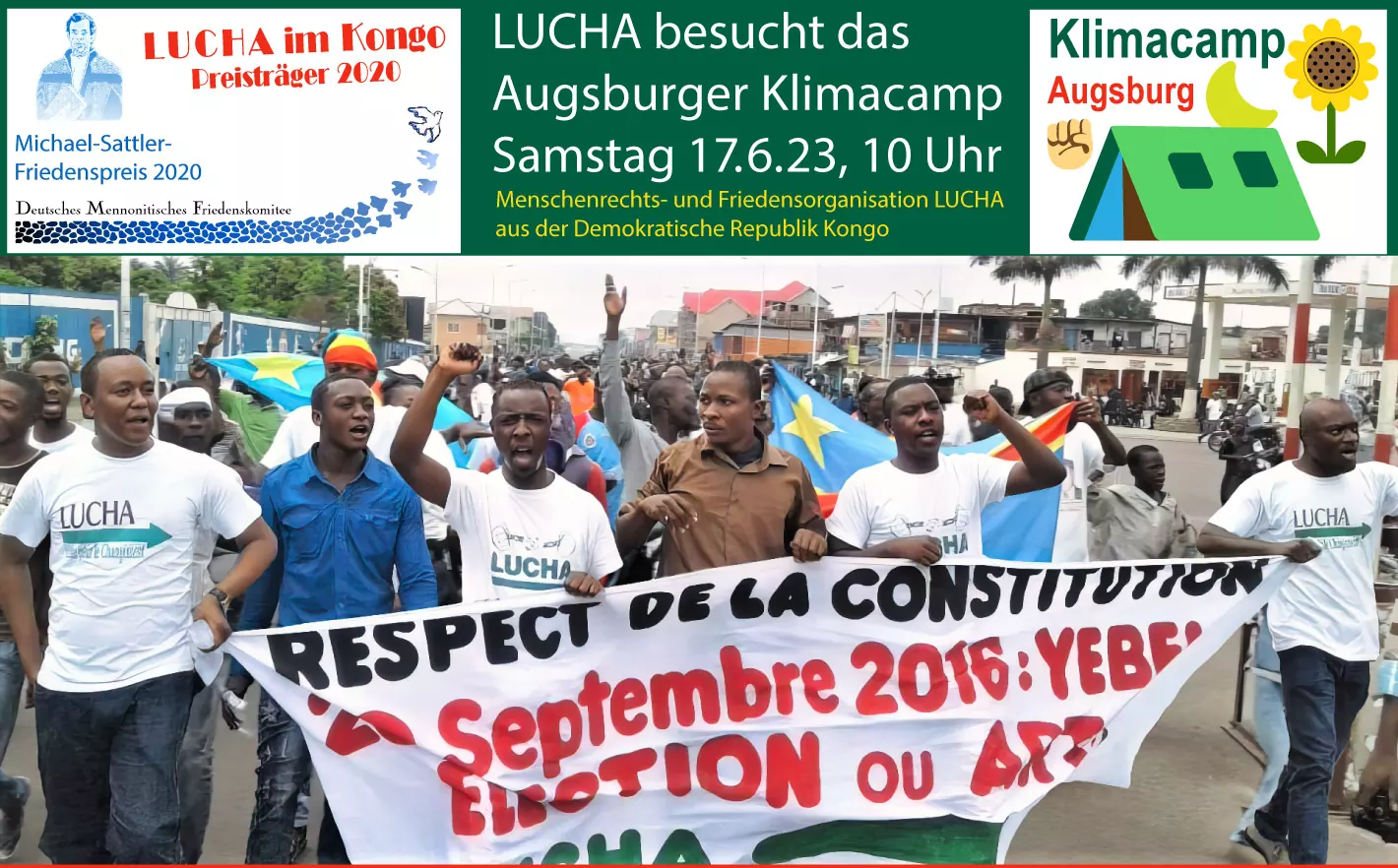 LUCHA aus Kongo besucht Klimacamp Augsburg