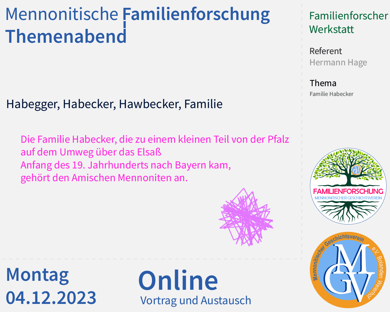 Mennonitische Familienforschung Amische Familie Habecker in Bayern