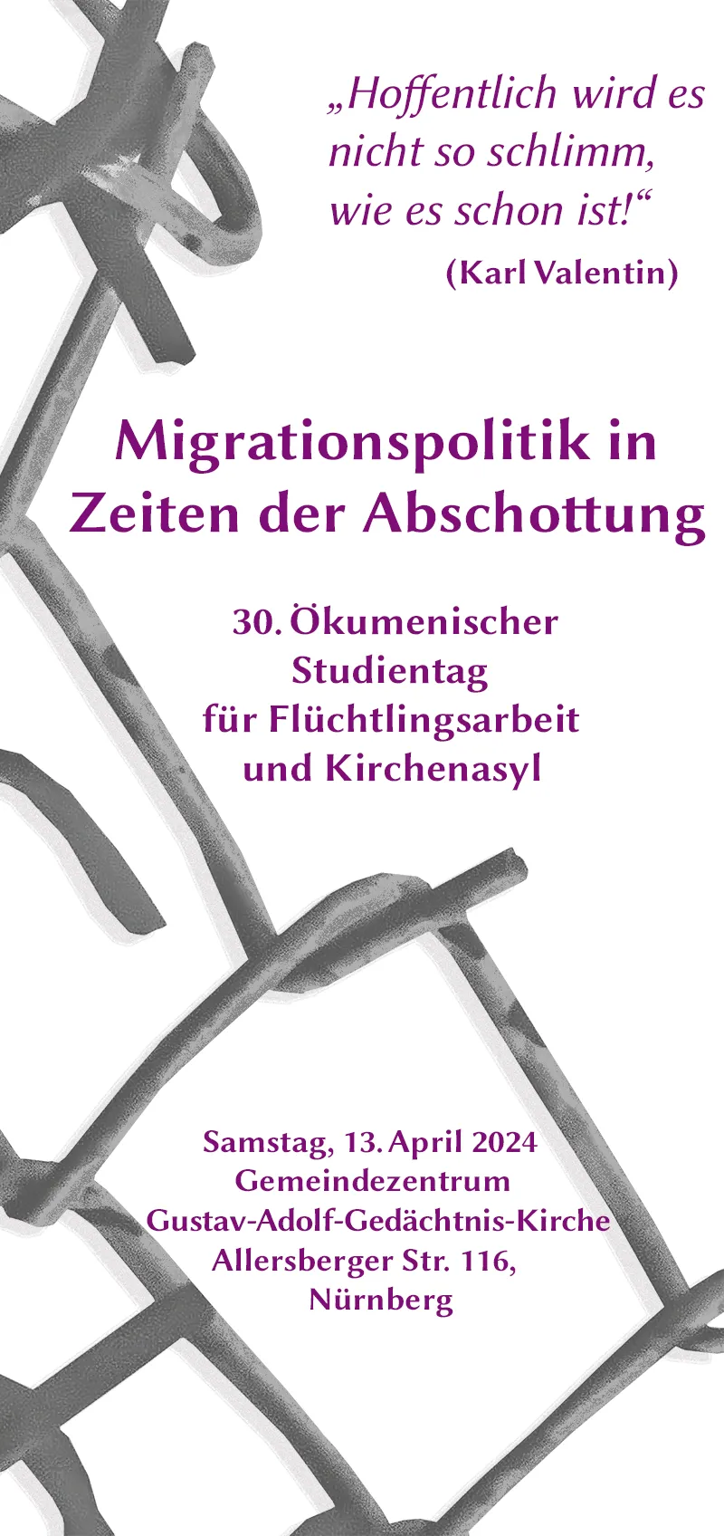 Migration in Zeiten der Abschottung. Studientag.