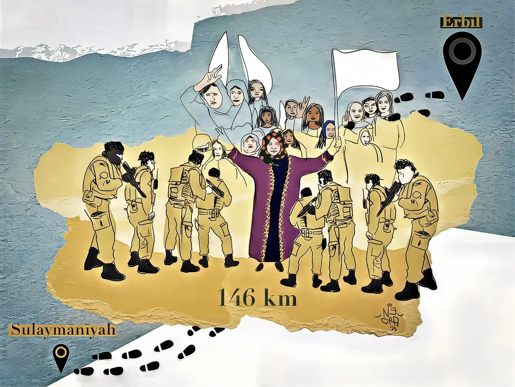 Frauenmarsch für den Frieden, Kurdistan. Frauenmarsch für den Frieden, Kurdistan.